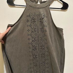 Taylor and Sage Green Velvet Cute Tank Top Women's S